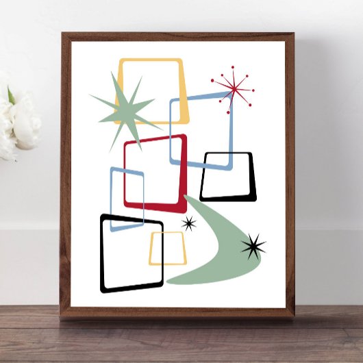 Poster Étoiles Carrés atomiques et Boomerang milieu du si