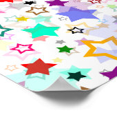 Poster Étoiles colorées blanches (Coin)
