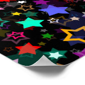 Poster Étoiles Colorées Noires (Coin)