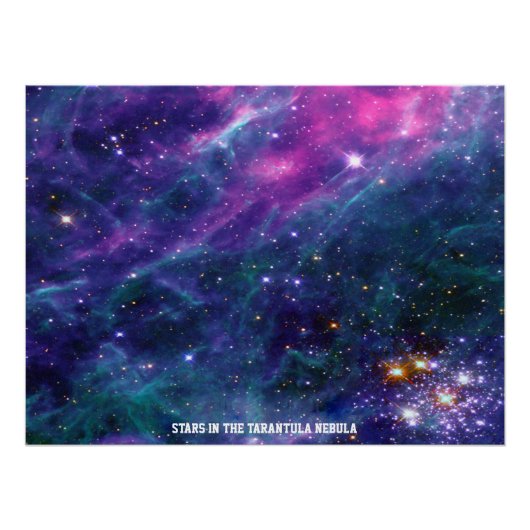 Poster Étoiles dans la nébuleuse de la tarentule teinte b (Devant)