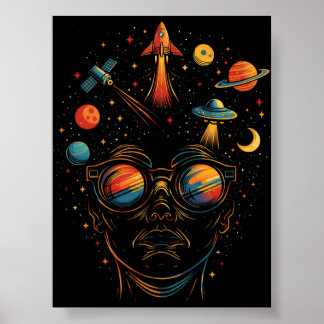 Poster Étoiles dans mes yeux Psychedelic Space Sci-Fi & C