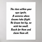 Poster Étoiles dans vos yeux Mini poème Inspirationnel (Devant)