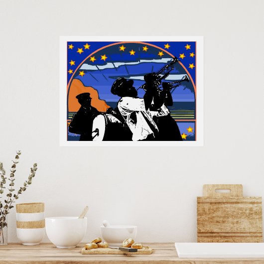 Poster Étoiles de bande de laiton (Cuisine)