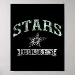 Poster Étoiles de Dallas Vintage Hockey Dark Heather Offi
