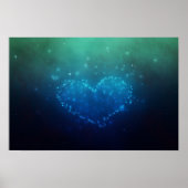 Poster Étoiles de nuit en forme de coeur (Devant)