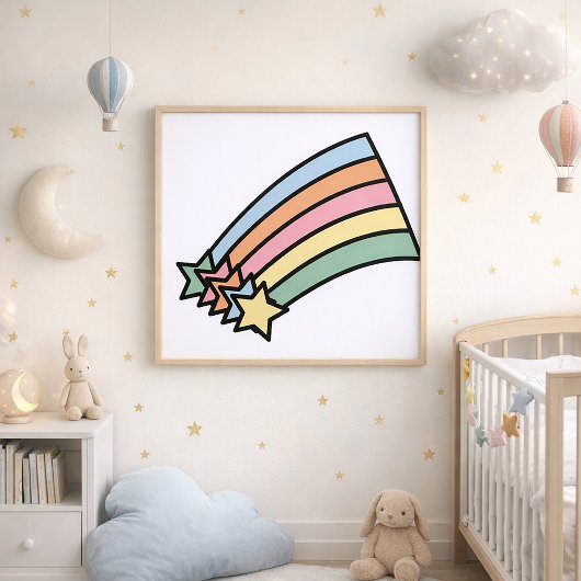 Poster Étoiles de tir et arc-en-ciel