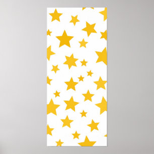 Poster étoiles dorées sur fond blanc