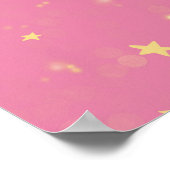 Poster Étoiles douces et lune sur rose (Coin)