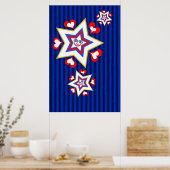 Poster Étoiles et coeurs (Cuisine)
