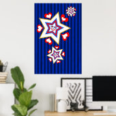 Poster Étoiles et coeurs (Bureau à domicile)