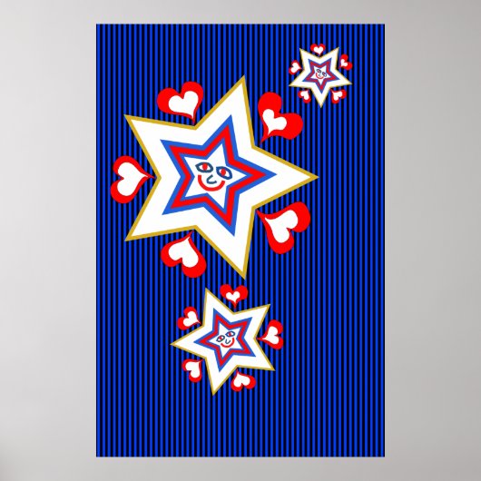 Poster Étoiles et coeurs (Devant)