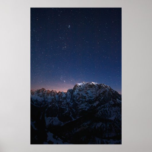Poster Etoiles et montagnes enneigées (Devant)
