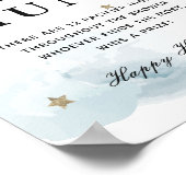 Poster Etoiles et nuages bleus Baby shower chasse pacifiq (Coin)