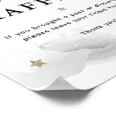 Poster Étoiles et nuages gris Baby shower Déchets Raffle (Coin)