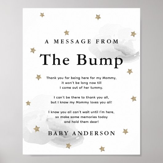 Poster Étoiles Et Nuages Gris Un Message De La Saute (Devant)