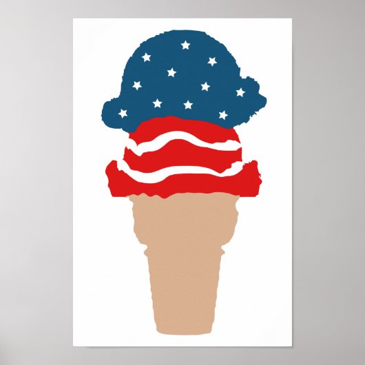Poster Étoiles et rayures Ice Cream Cone (Devant)