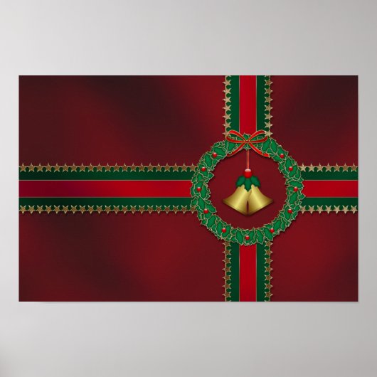 Poster Étoiles et rayures Noël Imprimer (Devant)