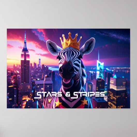 Poster Étoiles Et Rayures Zebra Zanzibar (Devant)