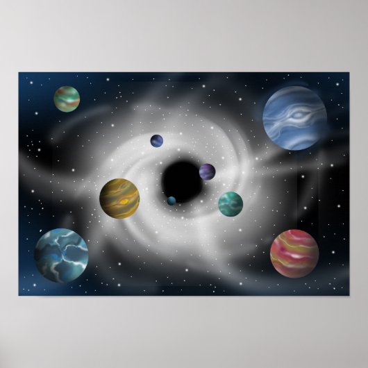 Poster Étoiles et trous noirs. (Devant)