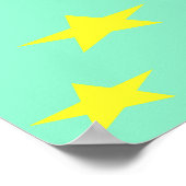Poster étoiles jaunes sur turquoise (Coin)