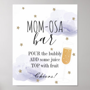 Poster Etoiles & Lavender Clouds Baby shower Maman-osa Ba