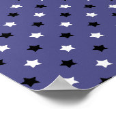 Poster Étoiles Motif noir et blanc violet Arrière - plan (Coin)