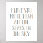 Poster Étoiles neutres dans la chambre d'enfants espace e (Devant)