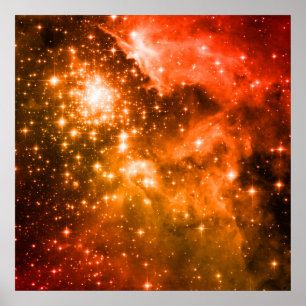 Poster Étoiles Orange