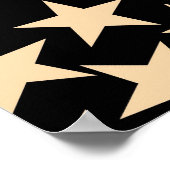Poster Étoiles rétro Motif Y2K avec Arrière - plan noir (Coin)