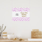 Poster Étoiles Roses Avec Message Photo Anniversaire (Cuisine)