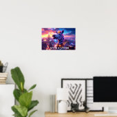 Poster Étoiles sur bandes avec ZEBRA ZANZIBAR (Bureau à domicile)