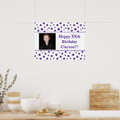 Poster Étoiles Violettes Avec Message Photo Anniversaire (Cuisine)