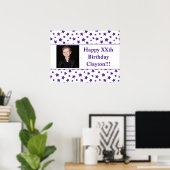 Poster Étoiles Violettes Avec Message Photo Anniversaire (Bureau à domicile)