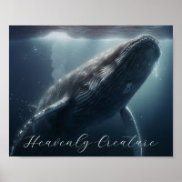 Poster étonnant de baleine à bosse ou papier décou