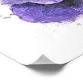 Poster Étonnant violet Irises Aquarelle Floral Mariage (Coin)