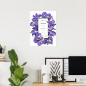 Poster Étonnant violet Irises Aquarelle Floral Mariage (Bureau à domicile)