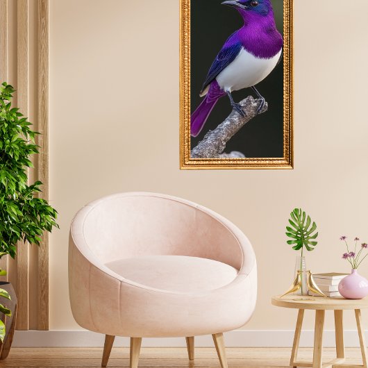 Poster Étourneau à dos violet
