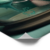 Poster Étrange fille Imaginaire et Aquarium Créature (Coin)