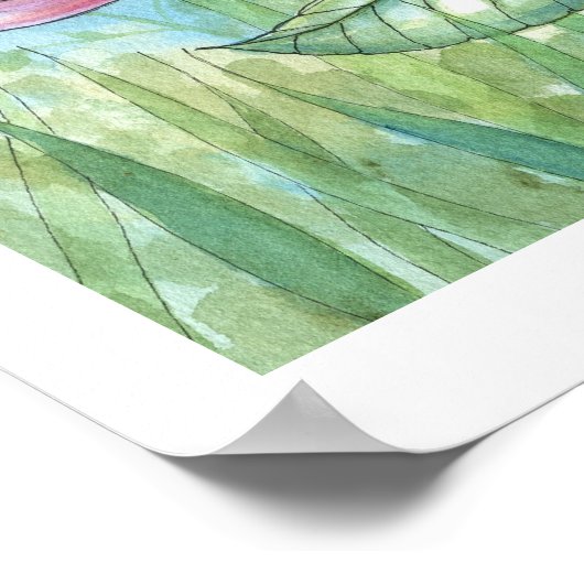 Poster Étrange Poppies d'été Fleur et Papillon (Coin)