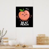 Poster Être à la pêche Funny Fruit Pun Dark BG (Cuisine)