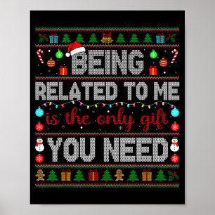 Poster Être apparenté à moi drôle de Noël en famille Xmas