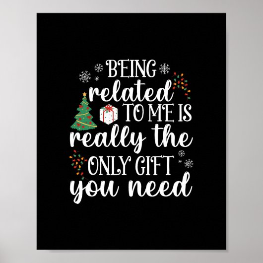 Poster être apparenté à moi drôle Noël famille xmas pa (Devant)