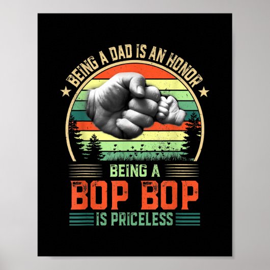 Poster Être Bop Bop est une Fête des pères drôle inestima (Devant)