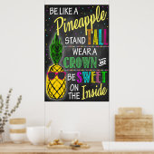 Poster Être comme un ananas imprimable (Cuisine)