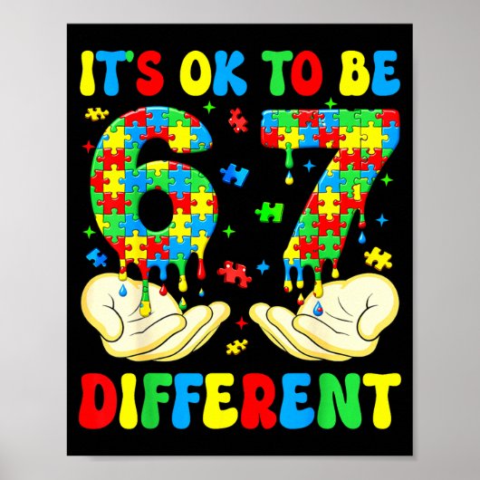 Poster être différent 67 Sensibilisation à l'autisme Six (Devant)