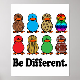 Poster Être différents canards