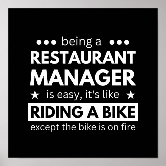 Poster être directeur de restaurant est un travail facile (Devant)