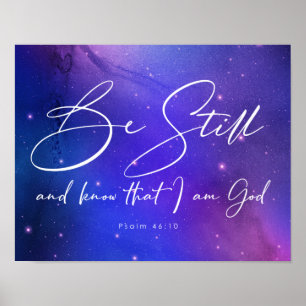 Poster Être encore et connaître l'aquarelle Bible Verse C