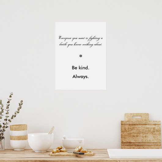 Poster Être gentil (Cuisine)