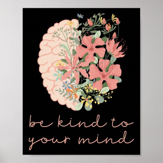 Poster Être gentil avec votre esprit, la santé mentale, l (Devant)